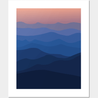 Sunset in the mountains Posters and Art